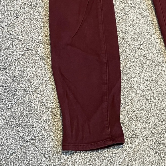 Madewell Jeans Womens 25 Burgundy 9" High Rise Skinny Pants Stretch Lightweight - Picture 6 of 10
